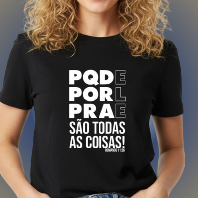 Camiseta feminina preta 100% poliéster personalizada em sublimação