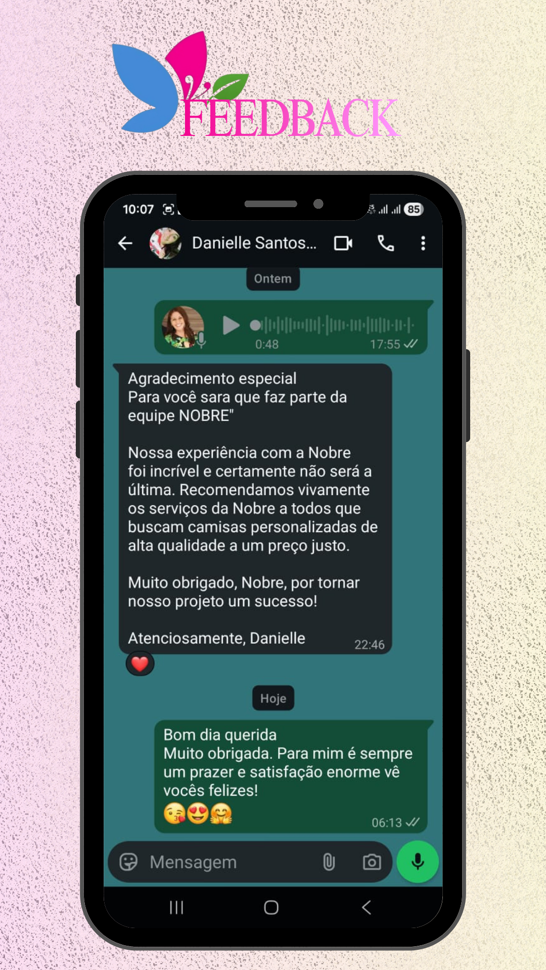 FEEDBACK - CLIENTE - NOBRE COM VISUAL