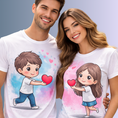 camiseta casal - sublimação - Nobre Comunicação Visual