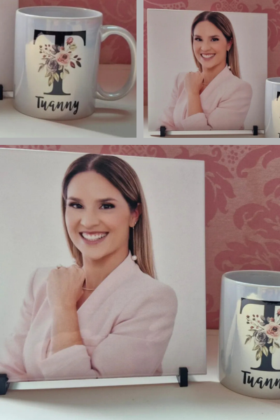 Kit azulejo+caneca Presente -  Nobre Comunicação Visual